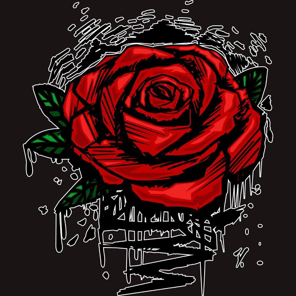 Men's Design By Humans Rugged Rose By Adamzworld T-Shirt Product Image