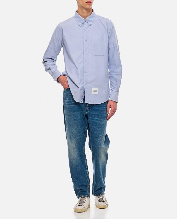 THOM BROWNE Classic Fit Cotton Button-down Shirt In Light Blue Product Image