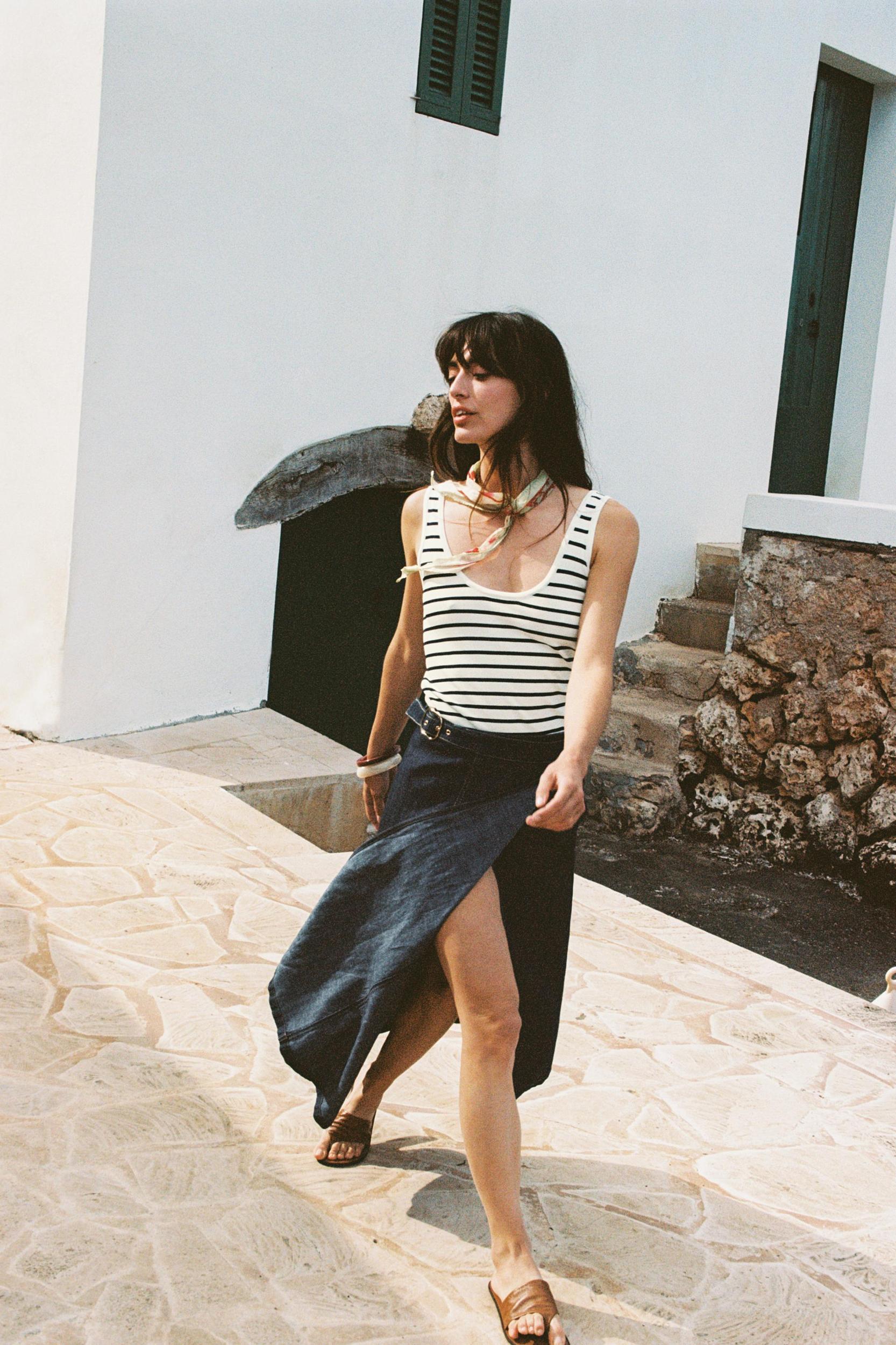 STRIPED KNIT TOP Product Image