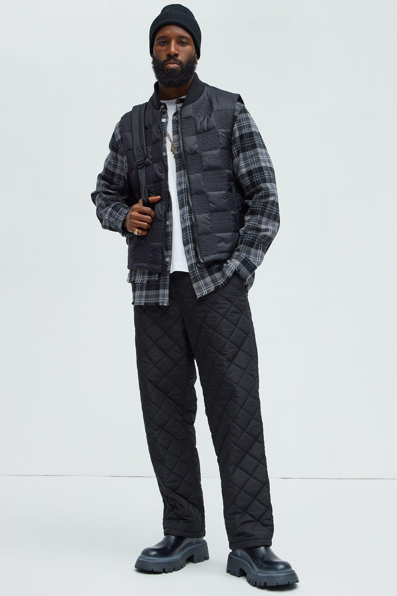 Deebo Straight Quilted Pants - Black Product Image