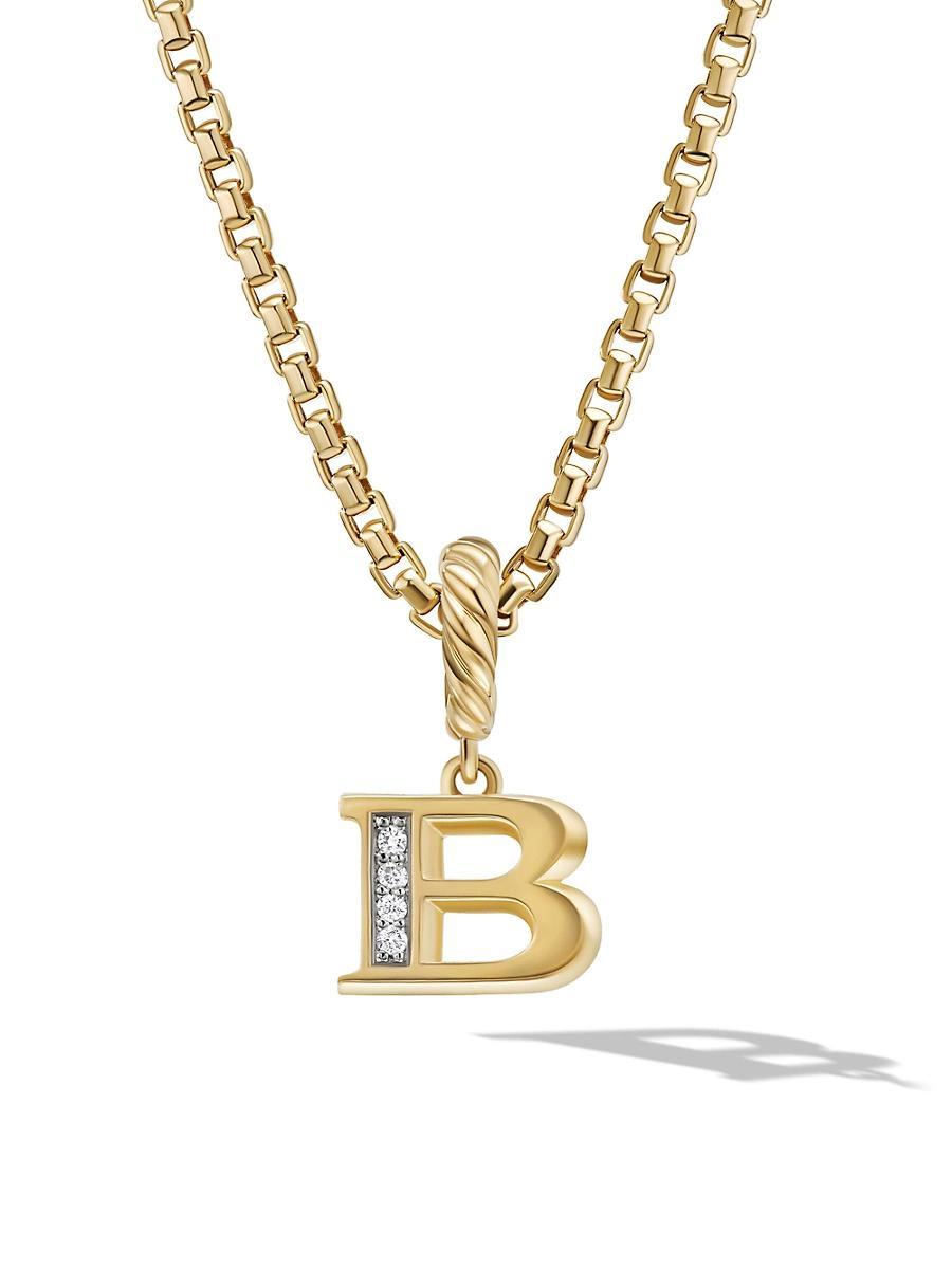 David Yurman 18K Gold Amulets Diamond Pave Initial Pendant Product Image