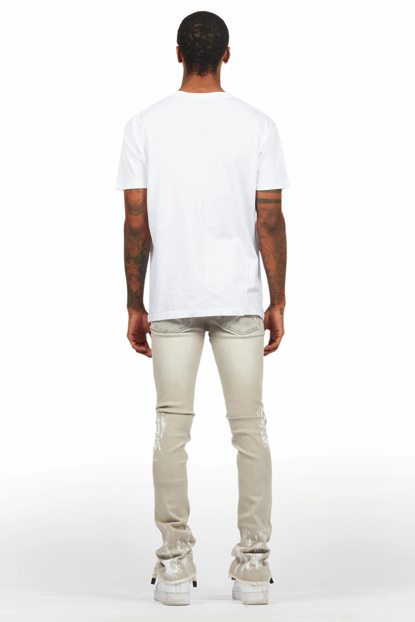 Kodak Grey/White Painter Stacked Flare Jean Male Product Image