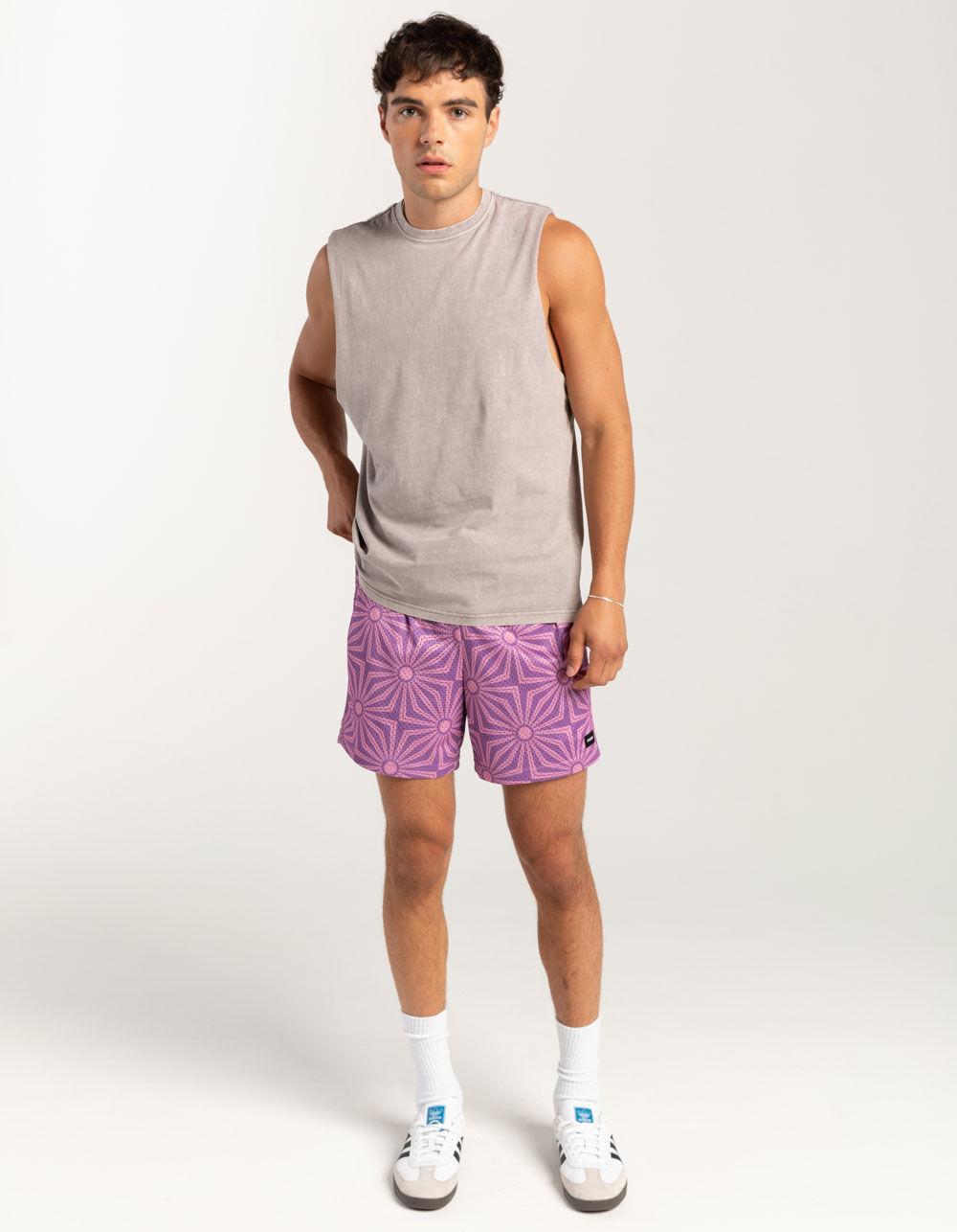 RSQ Mens Acid Wash Muscle Tee - OLIVE Product Image