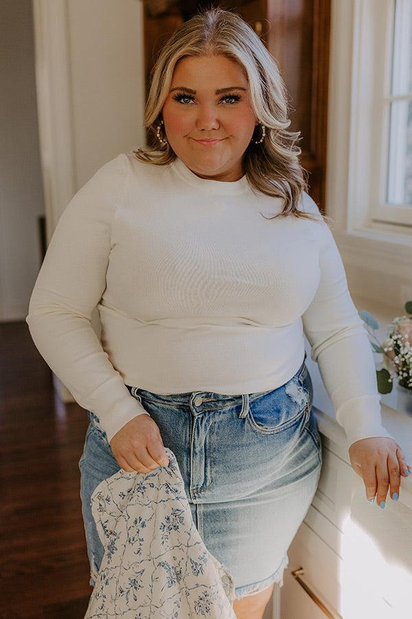 Breezy Chic Knit Sweater Top in Ivory Curves Product Image