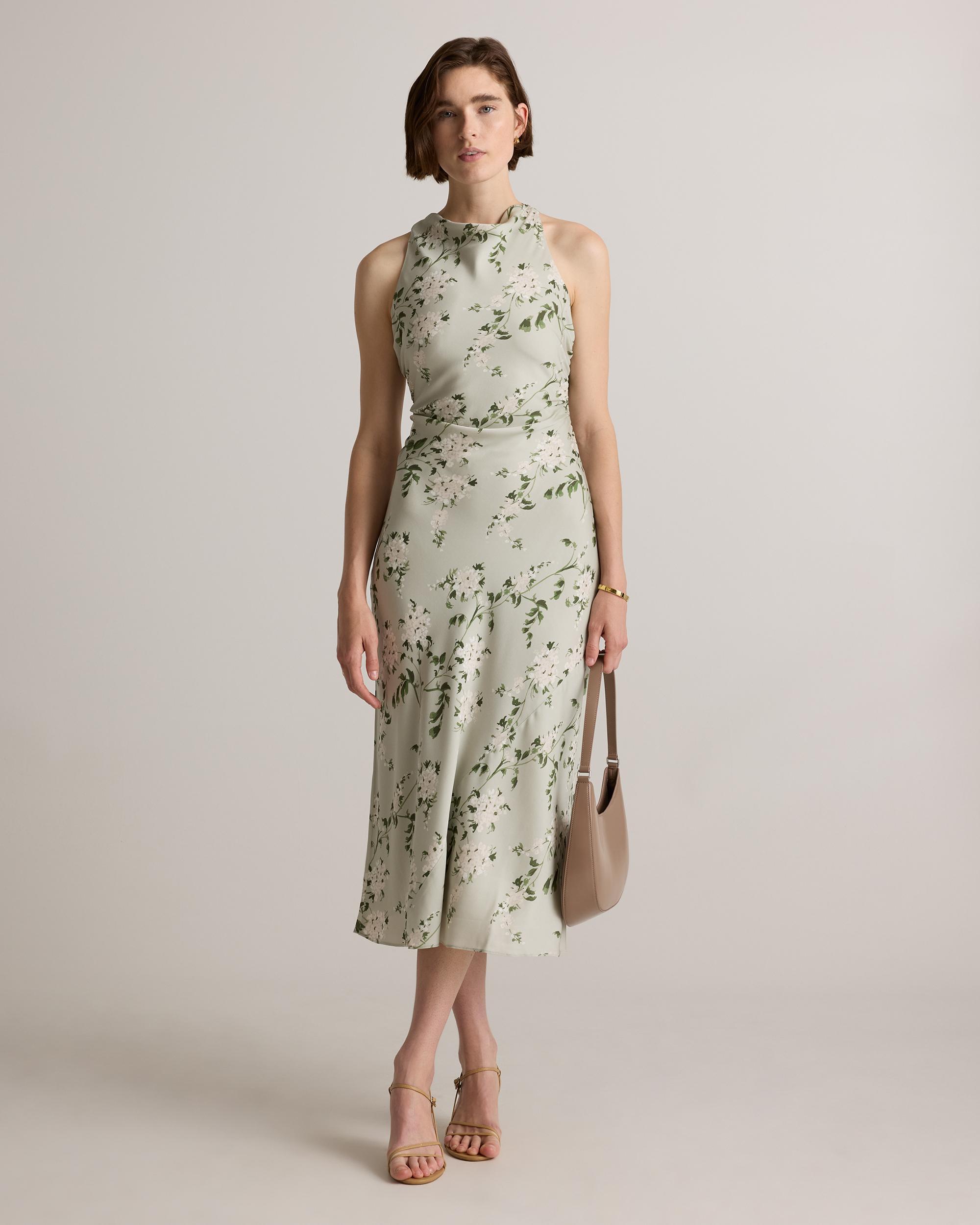 Quince | Women's Washable Stretch Silk High Neck Midi Dress Size XS, Mulberry Silk Product Image