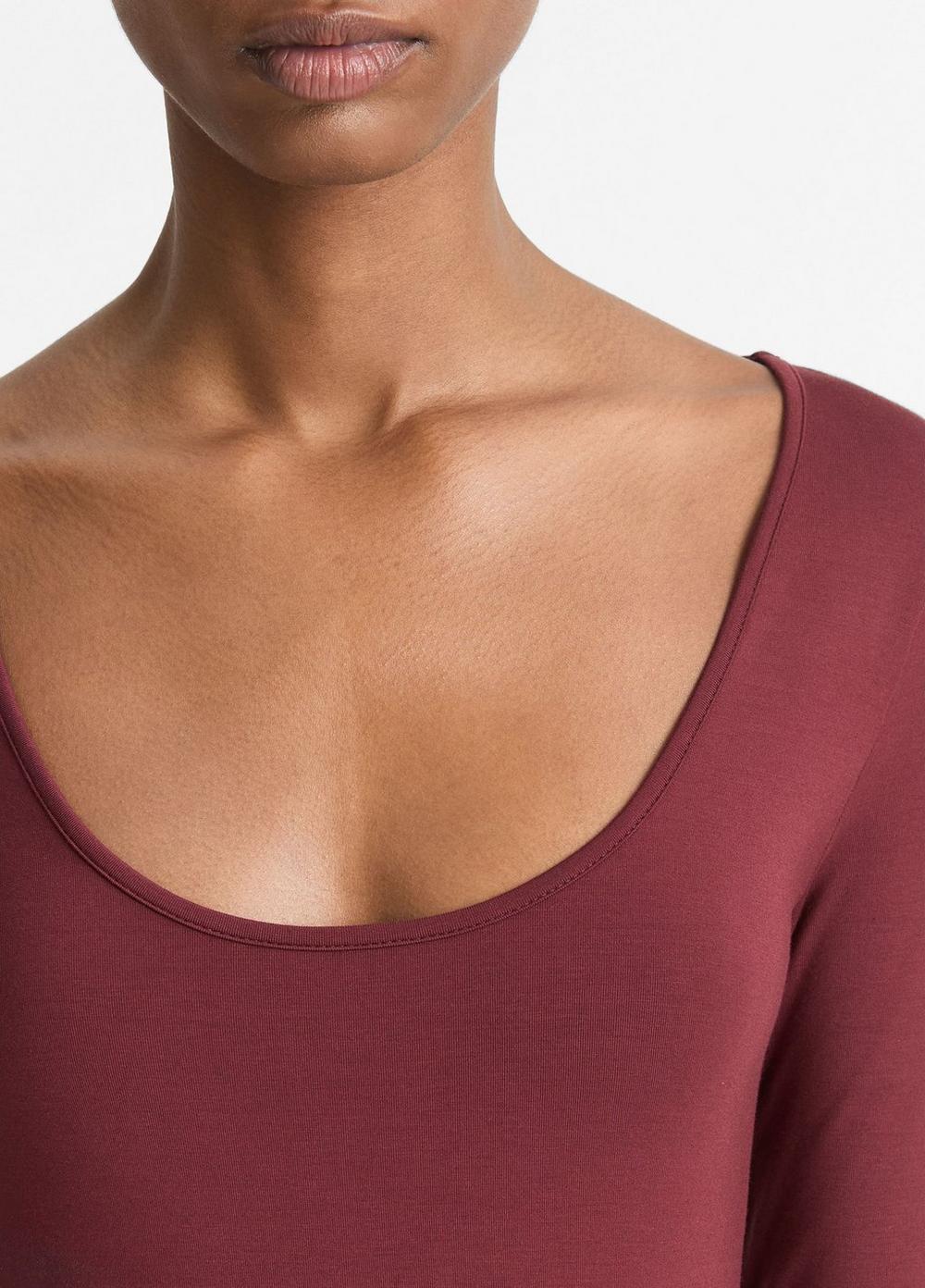 Womens Long-Sleeve Scoop Neck T-Shirt, Black, Size L Vince Product Image