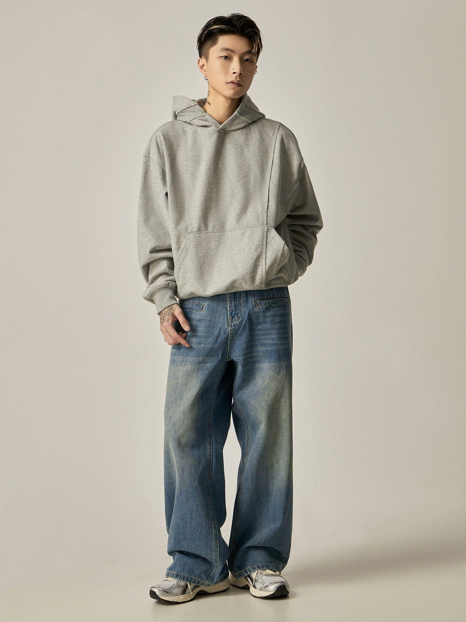RT No. 11164 BLUE WIDE STRAIGHT DENIM JEANS Product Image