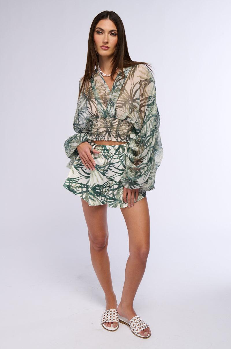 SUMMER LOVIN LEAF PRINT BLOUSE Product Image