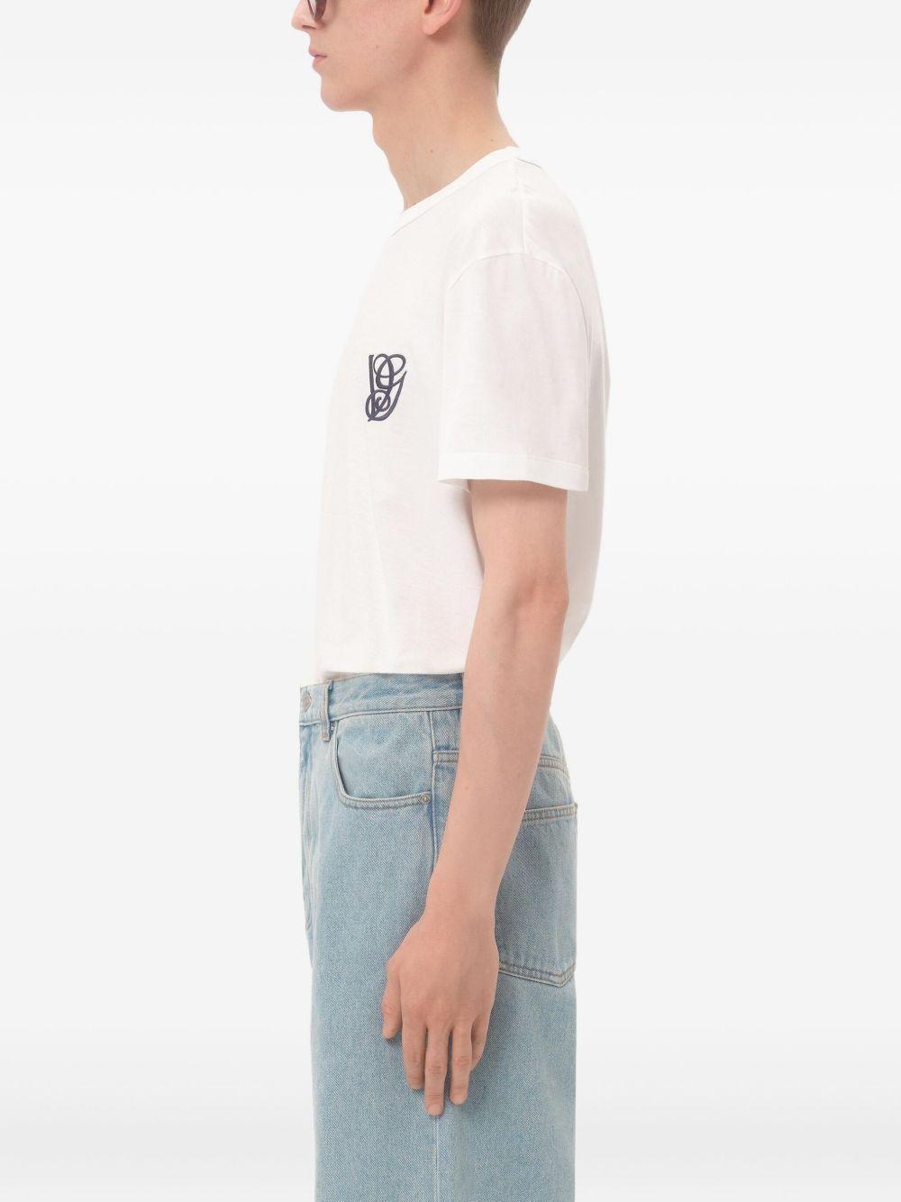 VALENTINO Logo Embroidery Crew Neck Short Sleeves T-shirt In White Product Image