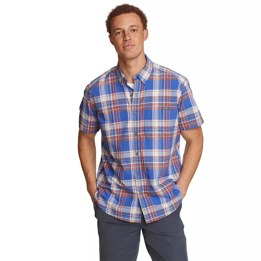 Big & Tall Eddie Bauer Pack It Tech Seersucker Button-Down Shirt, Men's, Size: Large Tall, Light Gray Product Image