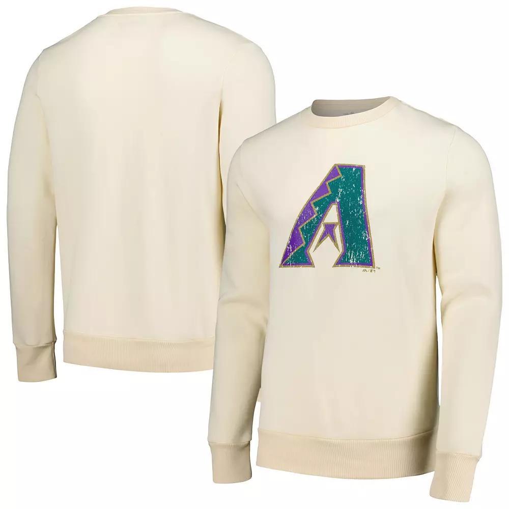 Men's Majestic Threads Oatmeal Arizona Diamondbacks Fleece Pullover Sweatshirt, Size: 3XL, Team Product Image