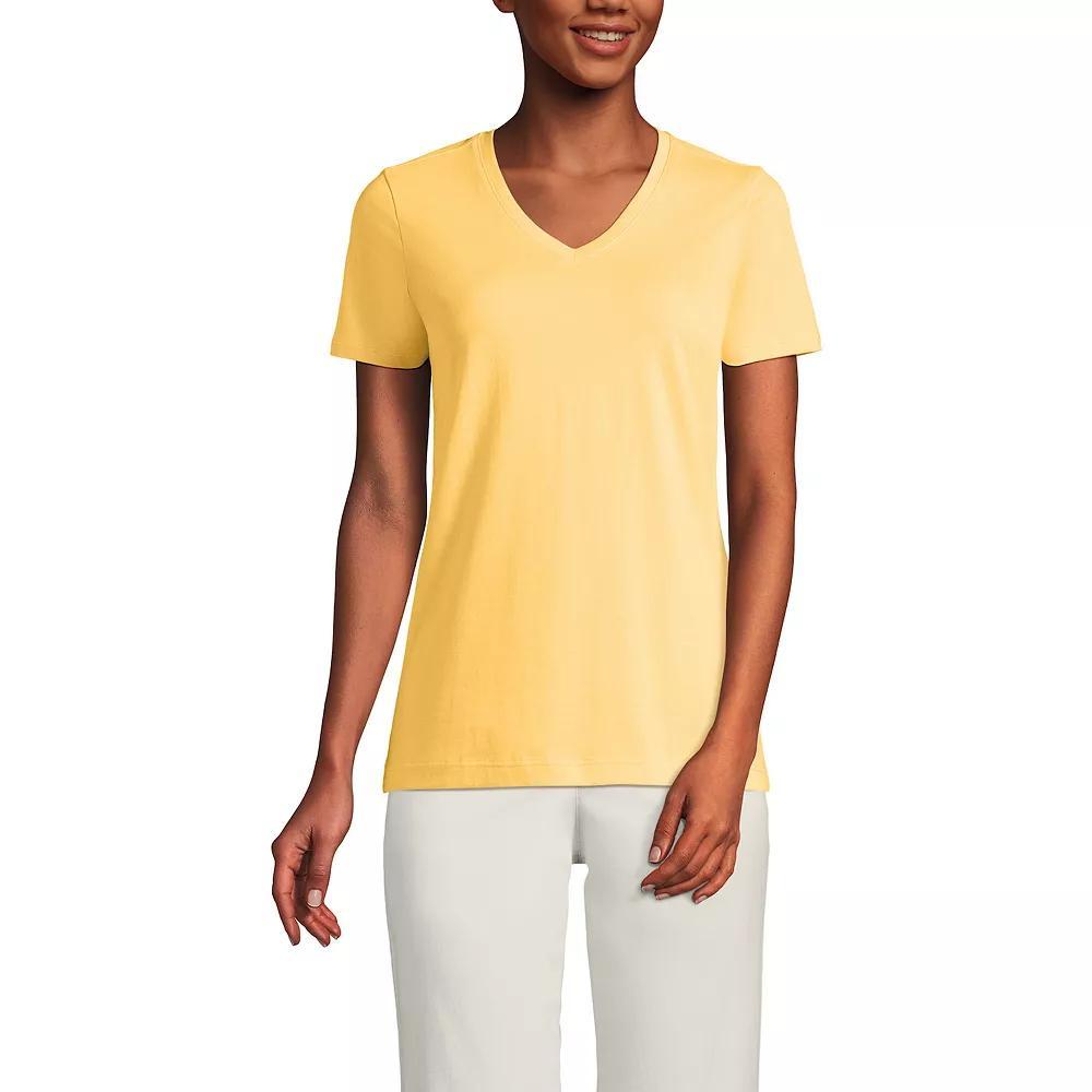 Petite Lands' End Relaxed-Fit Supima Cotton V-Neck Tee, Women's, Size: XS Petite, Simply Yellow Product Image