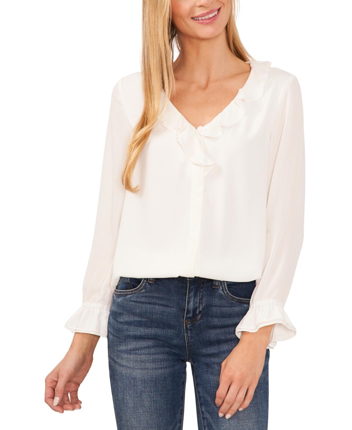 CeCe Ruffled V Neck Blouse Product Image