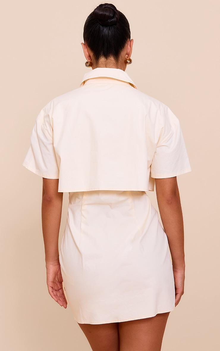Cream Overlay Detail Shift Dress Product Image