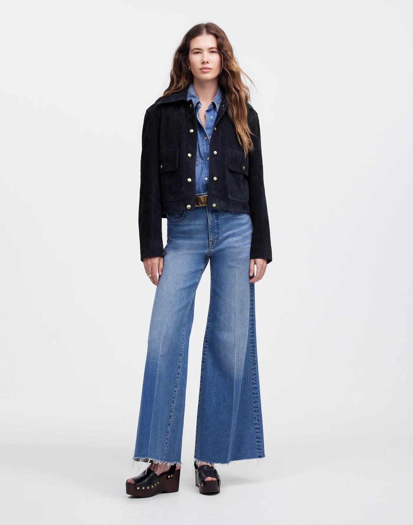 Crop Chore Jacket in Suede Product Image