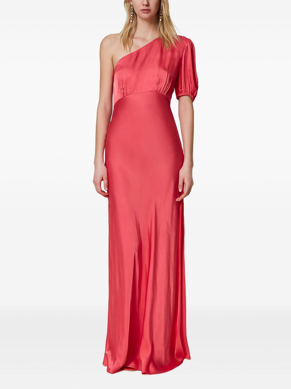 one-shoulder puff-sleeve maxi dress Product Image