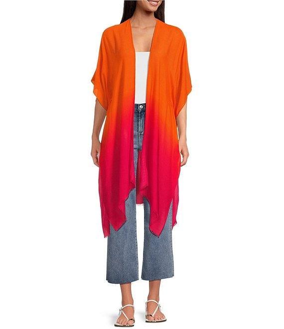 Anna & Ava Orange Dip Dye Kimono with Tie Product Image