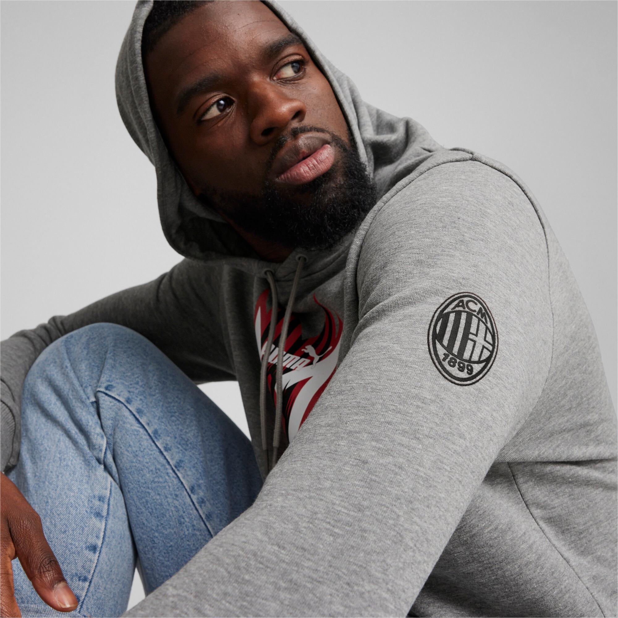 PUMA AC Milan Ftblicons Men's Hoodie in Grey Product Image