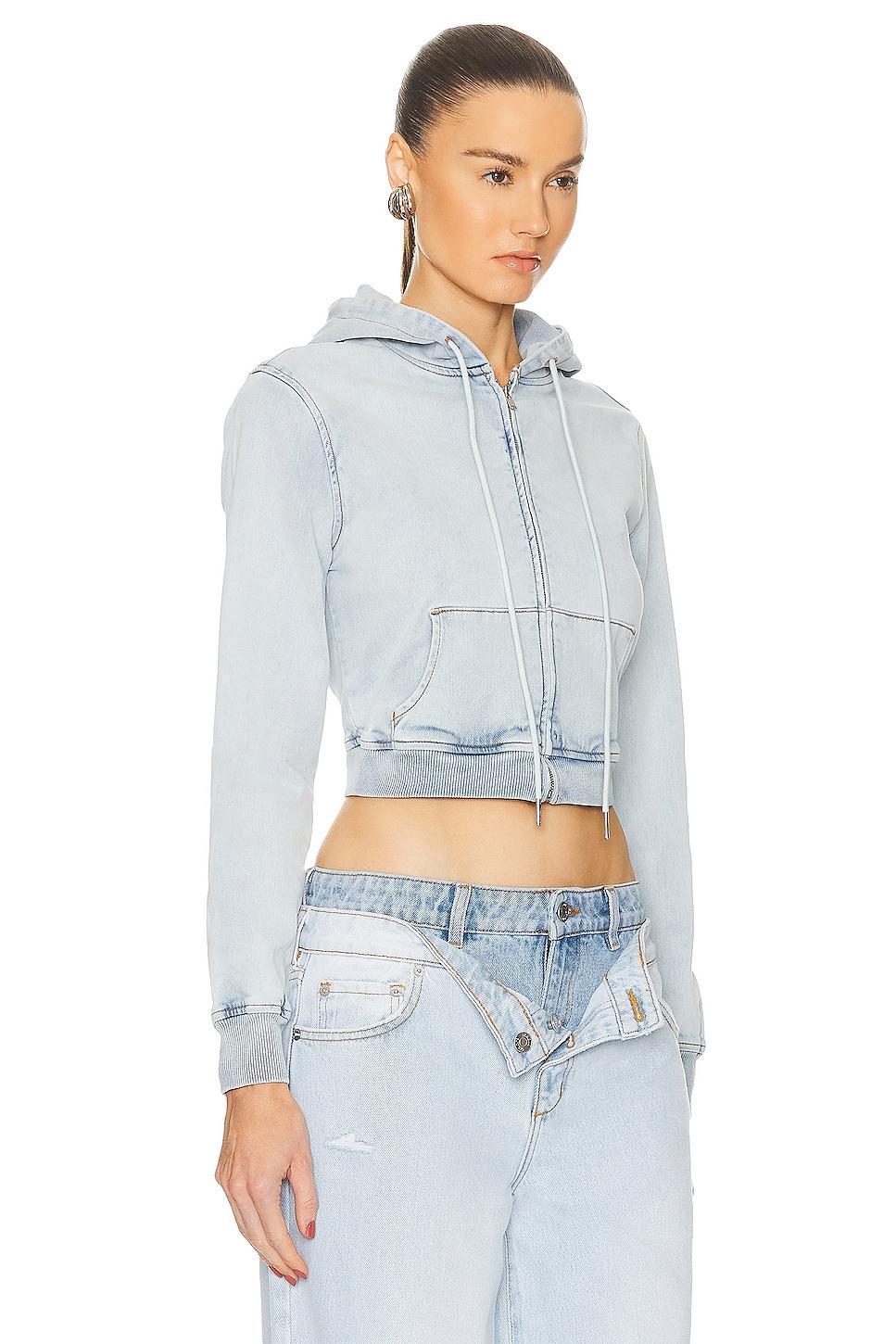 SER.O.YA Edith Cropped Hoodie Blue. (also in XL, XS). Product Image
