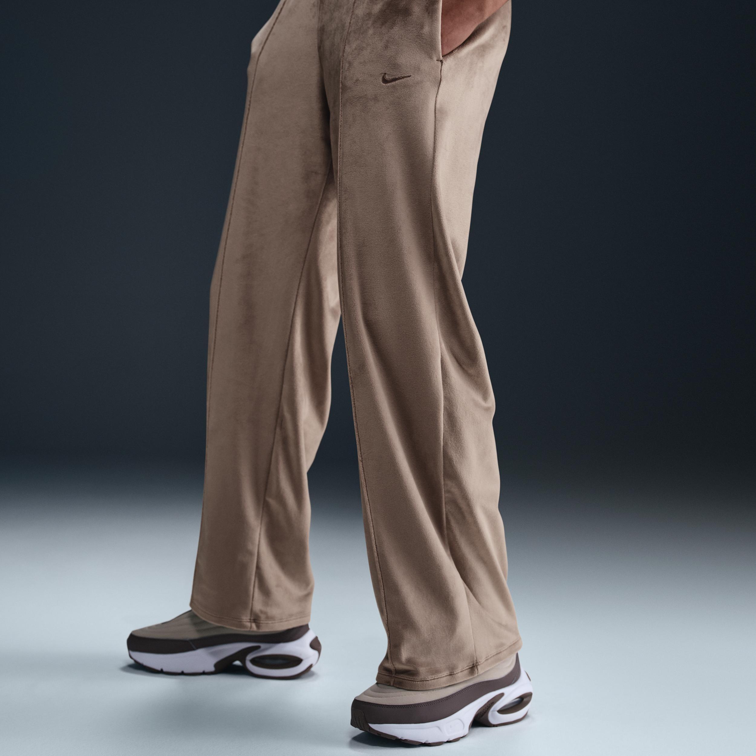 Women's Nike Sportswear Chill Knit Mid-Rise Velour Pants Product Image