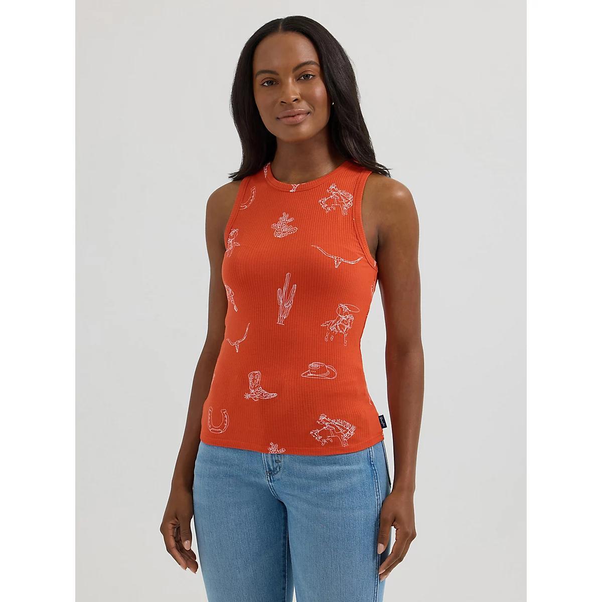 Women's Wrangler Printed Slim Goddess Tank Bandana Product Image