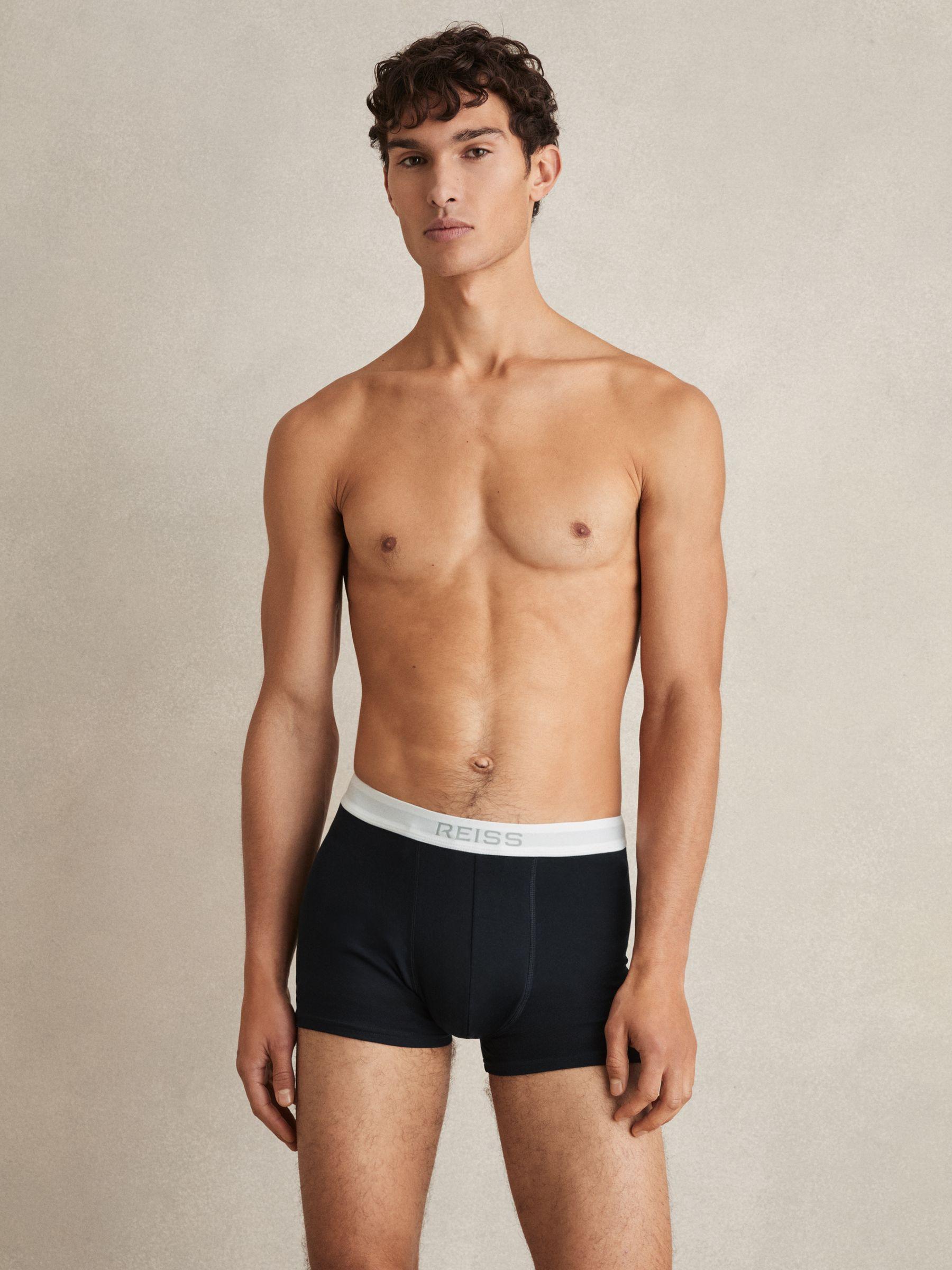 Stretch-Cotton Boxers 3 Pack in Blue Multi Product Image