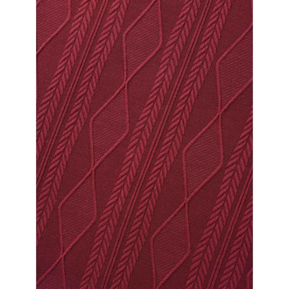 Plus Size Textured Knit Fit-And-Flare Midi Dress Burgundy Women Casual Texture Round Neck Long Sleeve Curvy BloomChic 22-24/3X Product Image