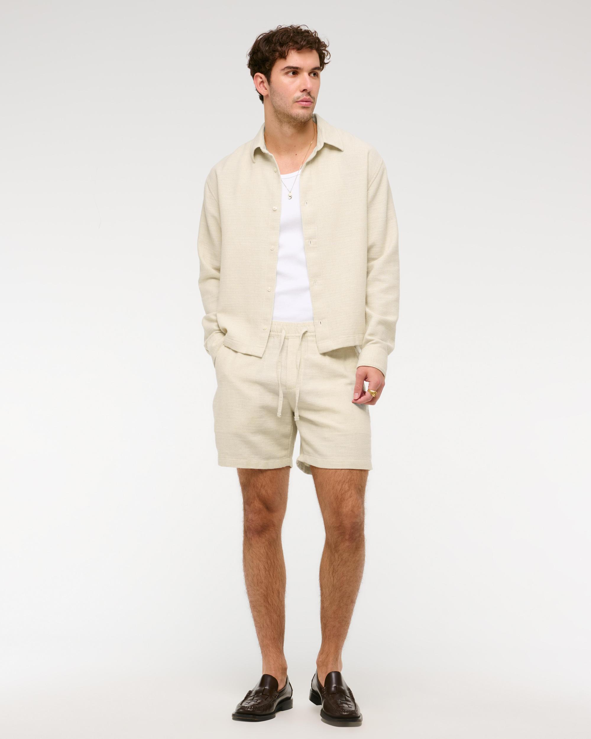 Cotton Texture Pull-On Short Product Image
