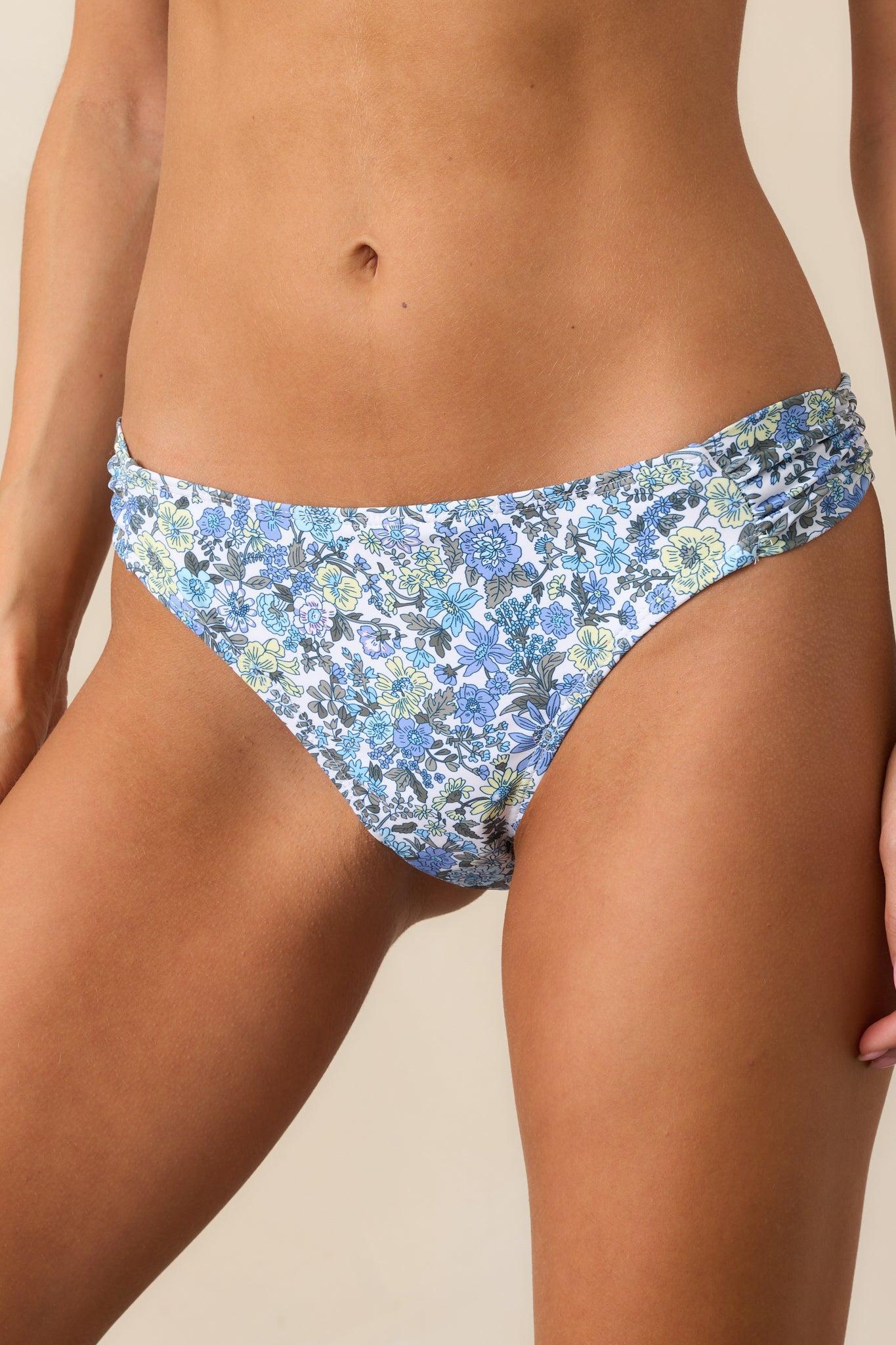 Sunset Silhouette Blue Floral Bikini Bottoms Product Image