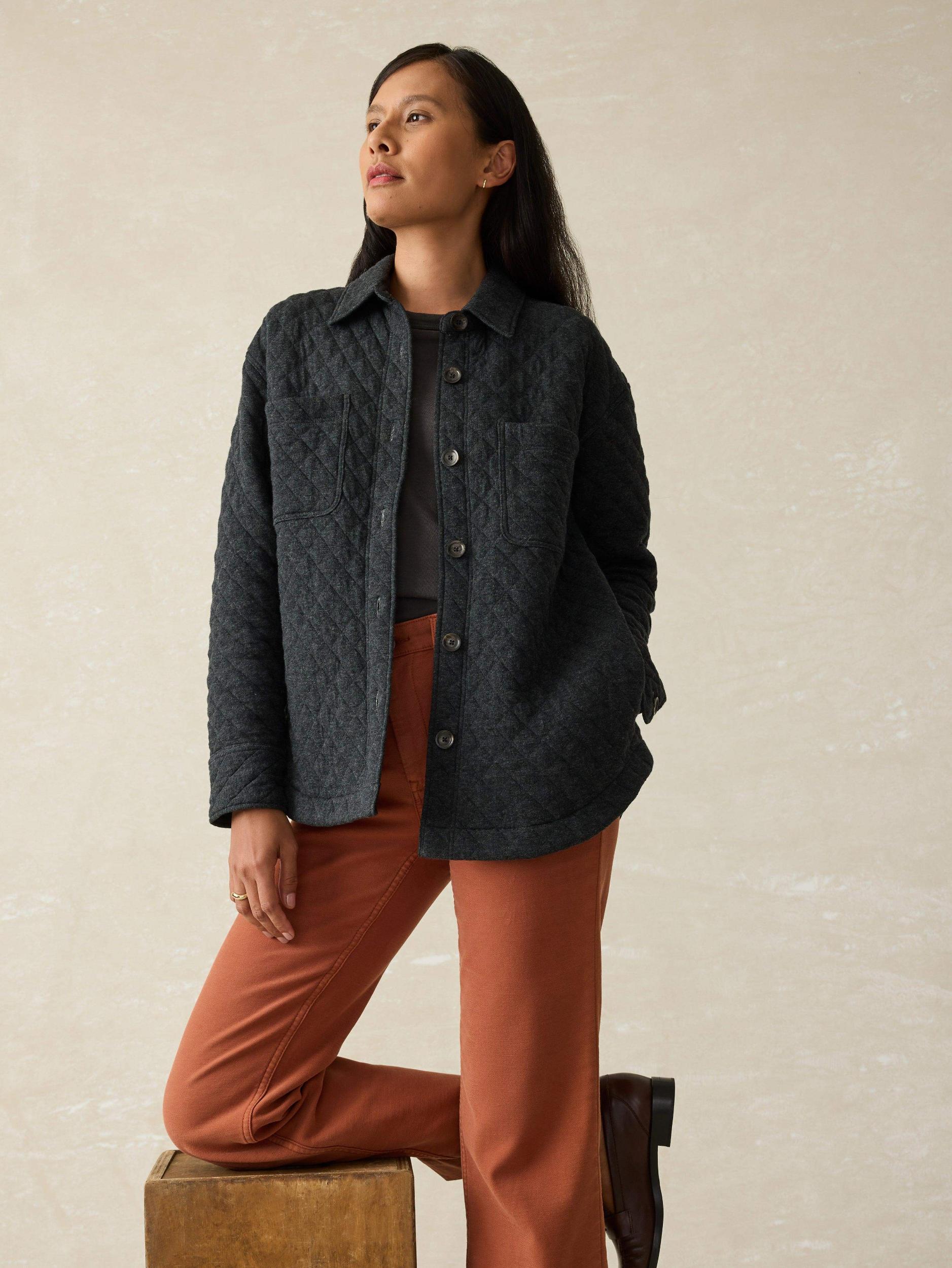 Epic Quilted Fleece Shirt Jacket - Black Heather Female Product Image