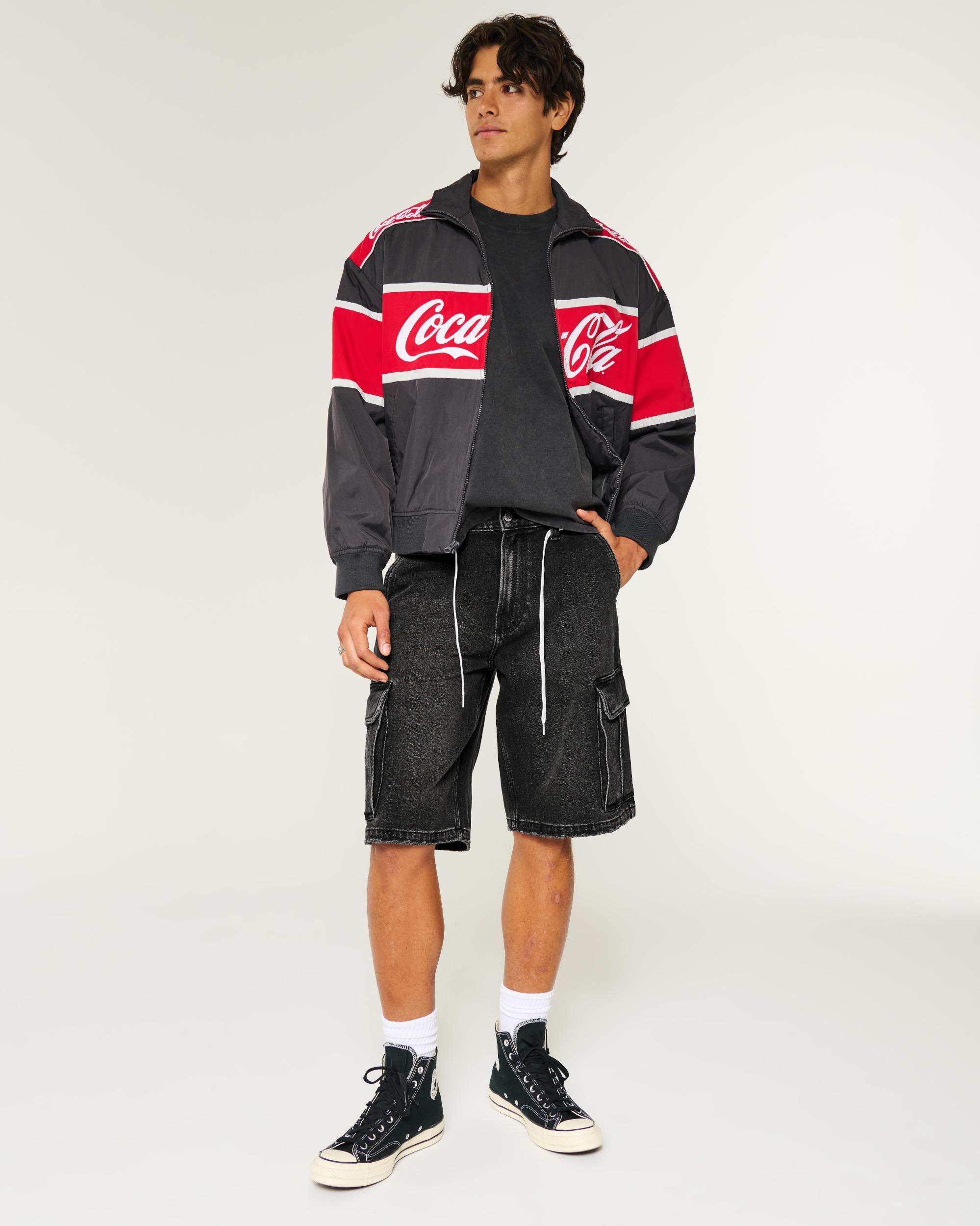 Washed Black Baggy Denim Shorts Product Image