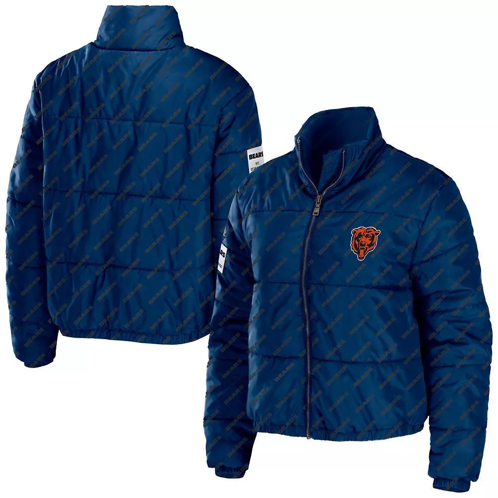 Women's WEAR by Erin Andrews Green Green Bay Packers Puffer Full-Zip Cropped Jacket, Size: Medium Product Image