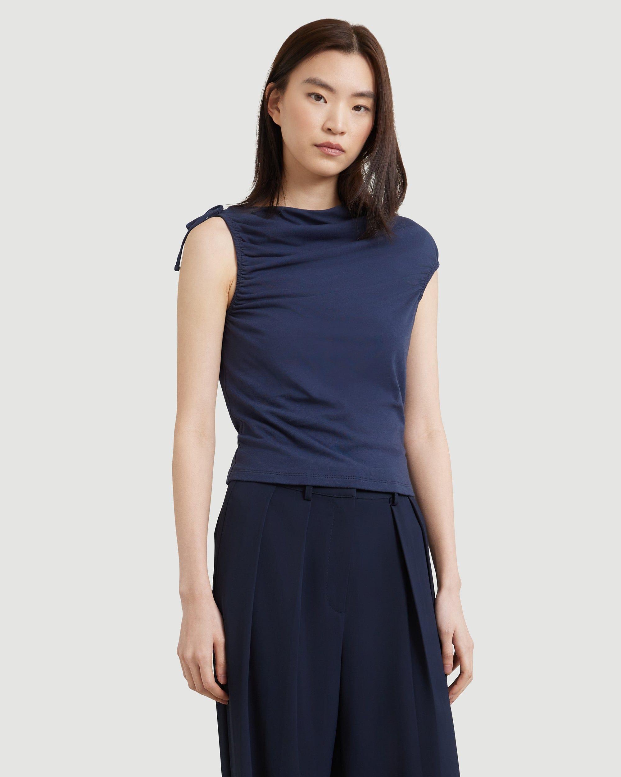 Delphine Ruched Sleeveless Tee Product Image