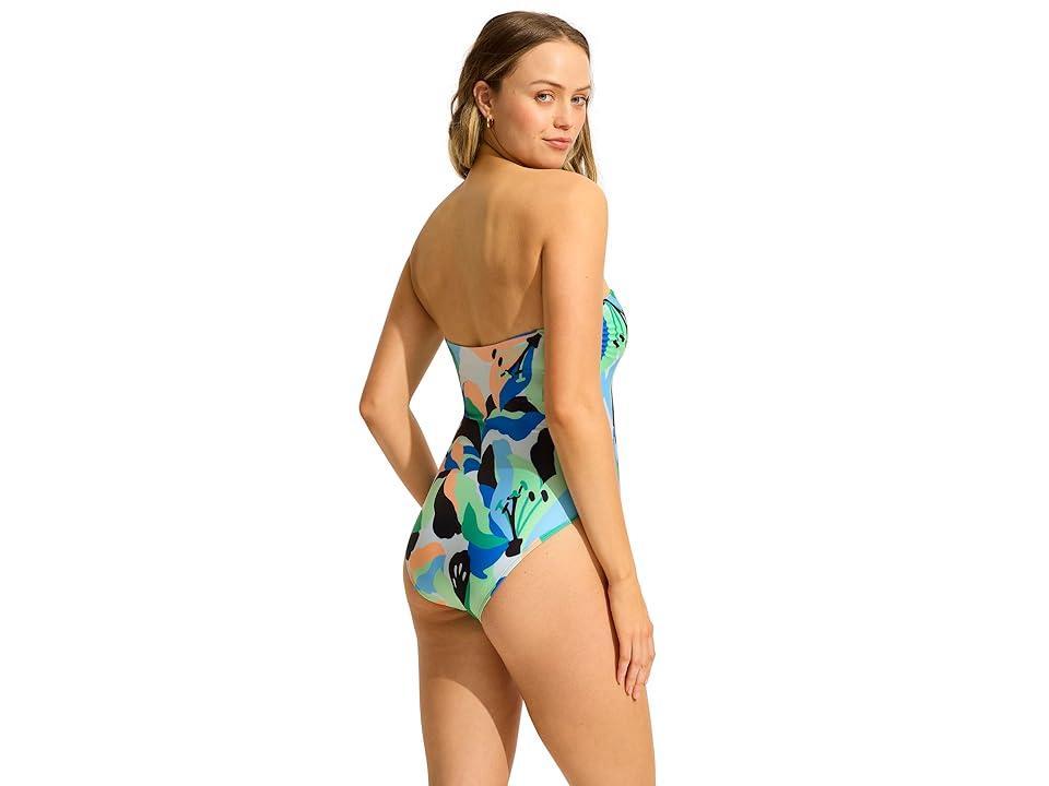 Seafolly Rio DD Bandeau One Piece (Jade) Women's Swimsuits One Piece Product Image