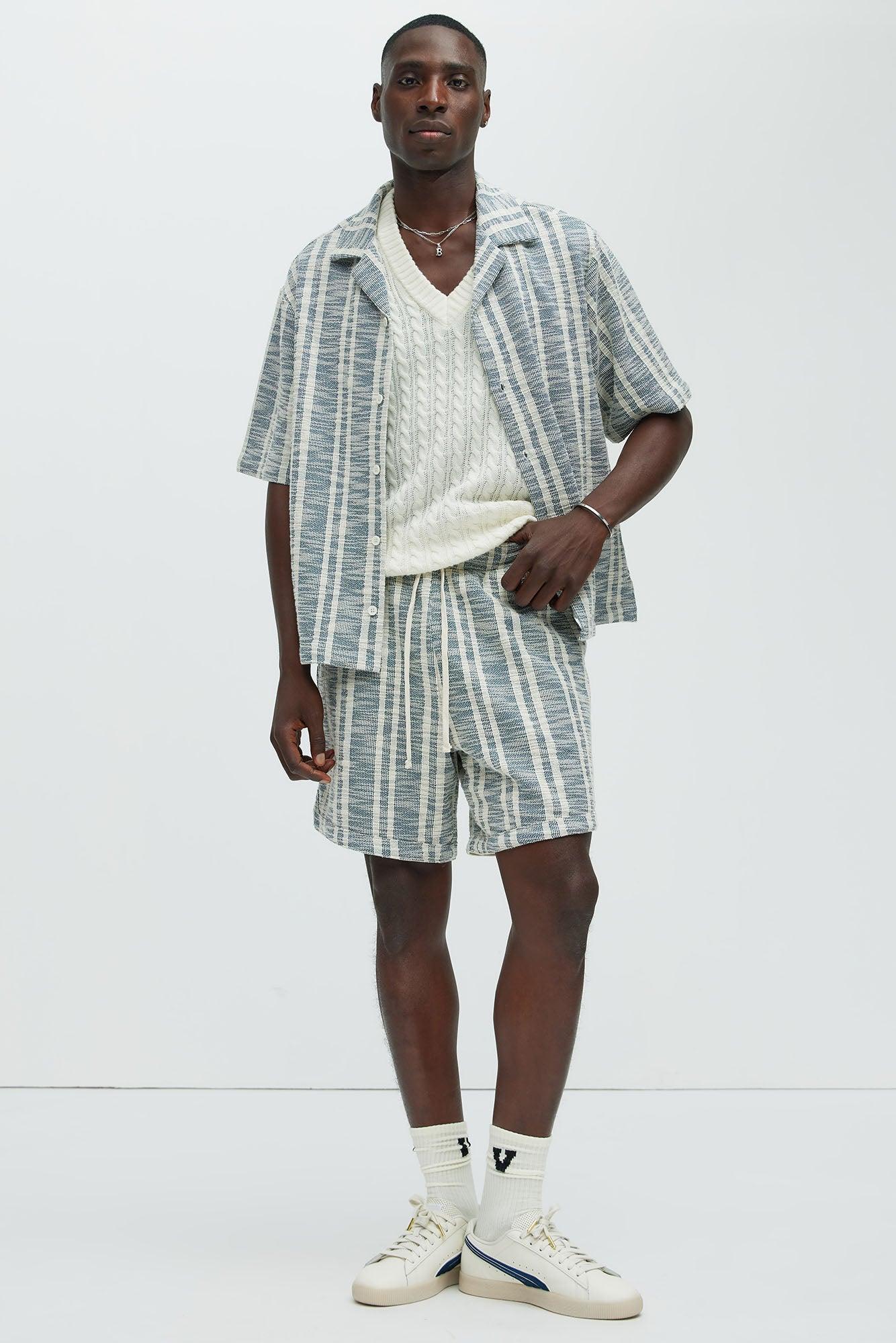 Kam Textured Shirt - Blue/combo Product Image