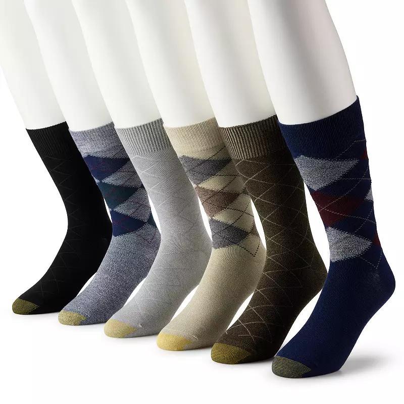 Men's GOLDTOE® 6-pack Cambell Argyle Crew Socks, Size: 6-12, Burg Team Product Image