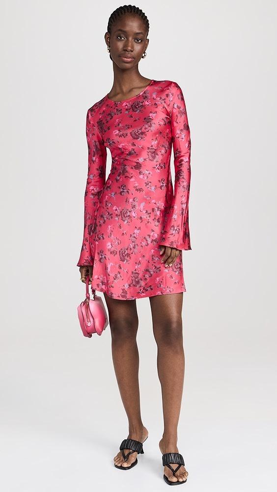 GANNI Printed Satin Mini Dress | Shopbop Product Image