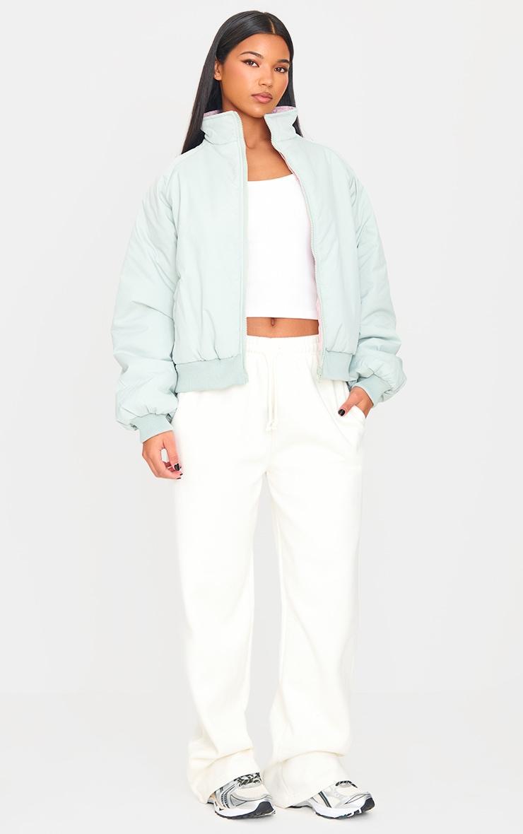  Blue & Pink Reversible Bomber Puffer Jacket Product Image