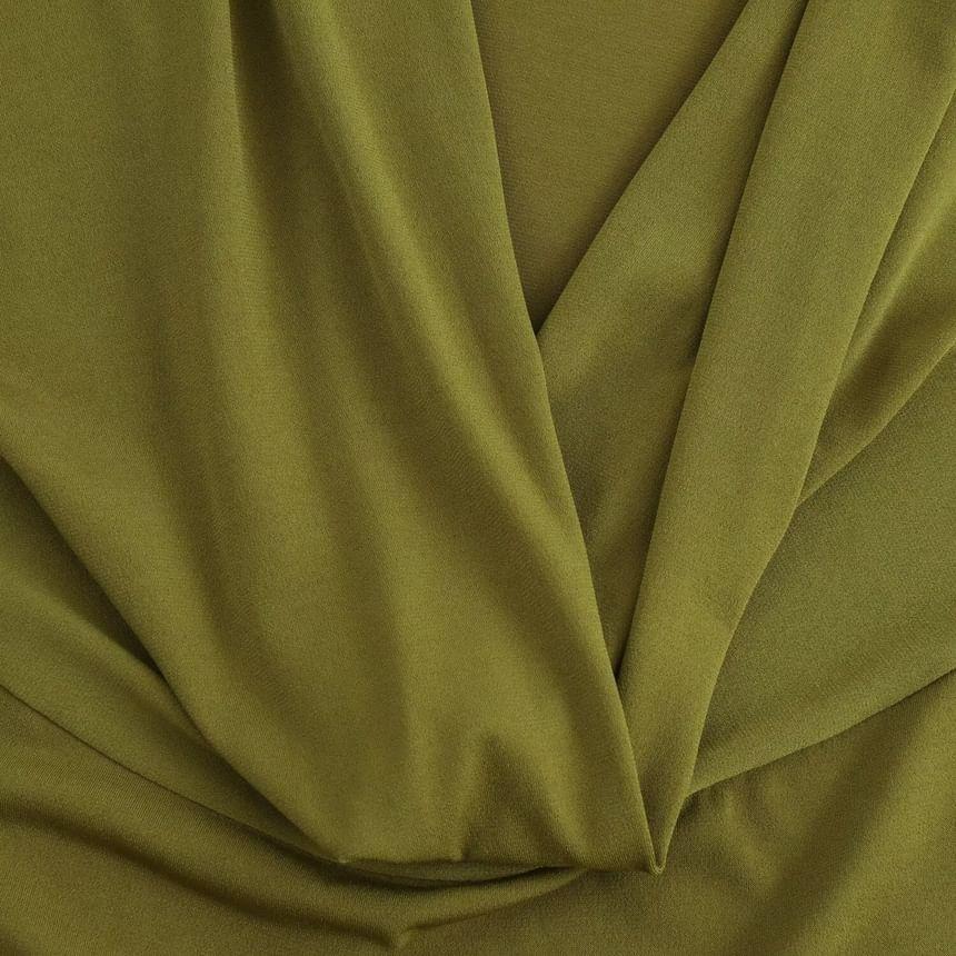 Long Sleeve Cowl Neck Plain Ruched Bodysuit Top Product Image
