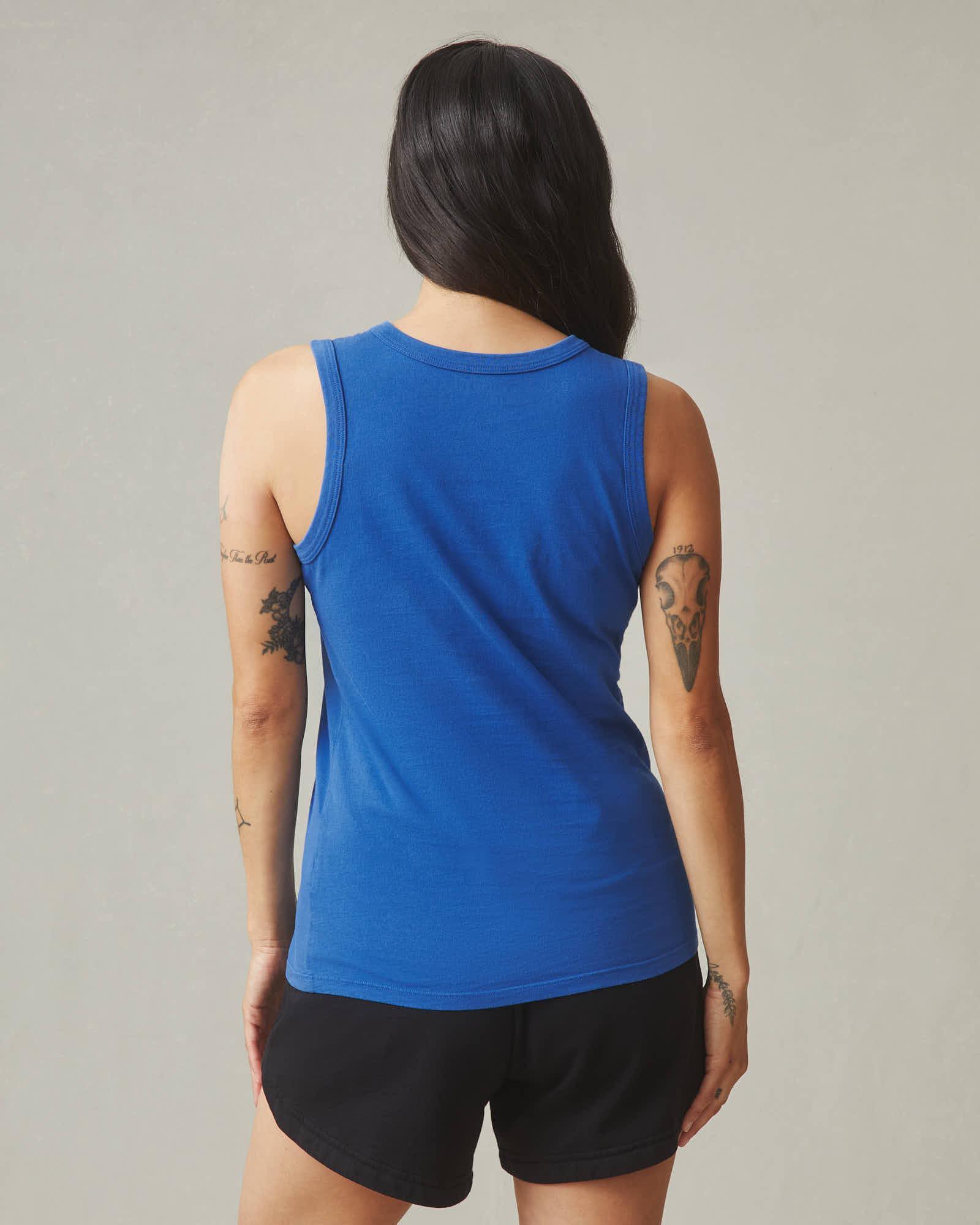 Women's Classic Cotton Muscle Tank - Blue Aura Product Image