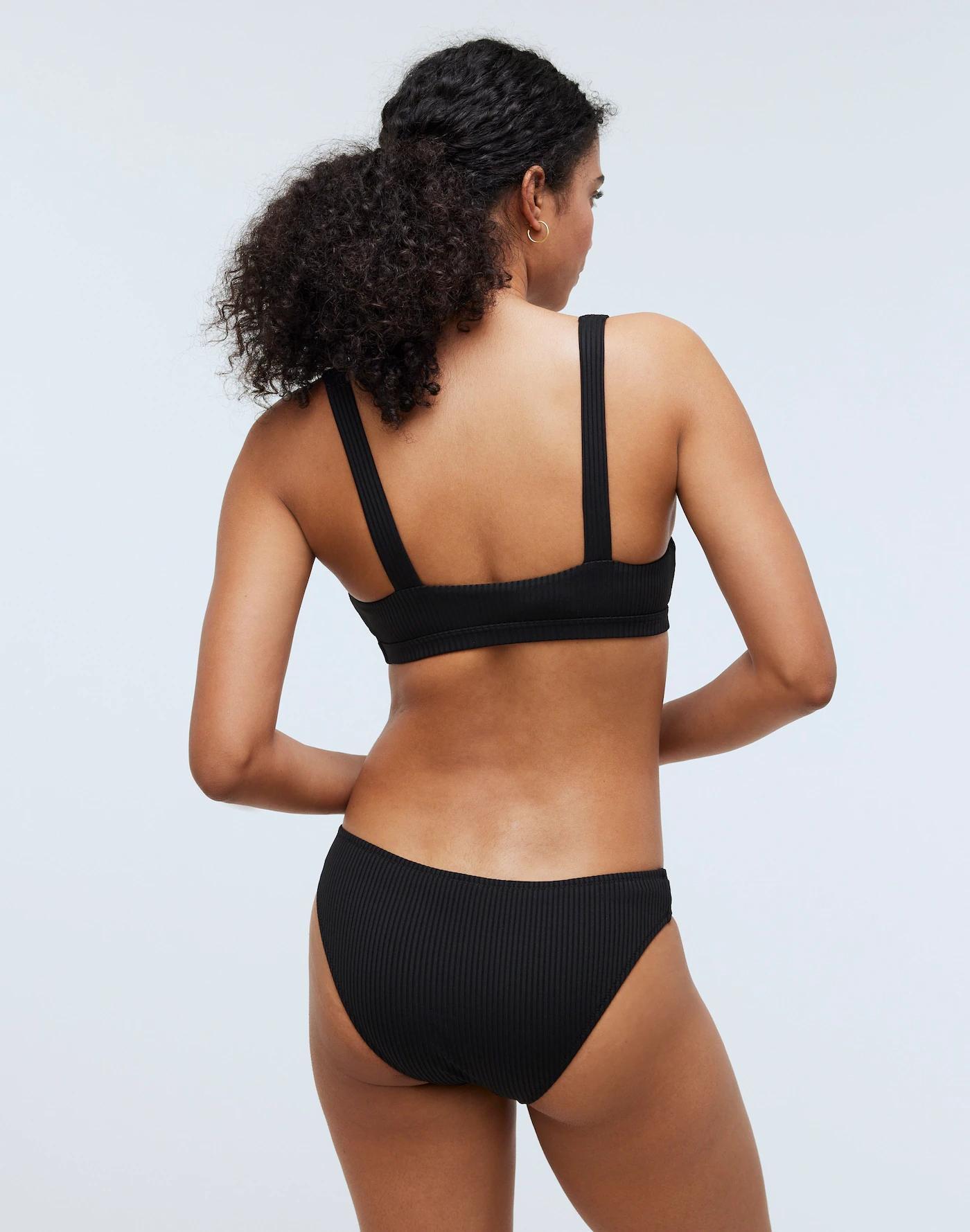 Ribbed Square-Neck Bikini Top Product Image