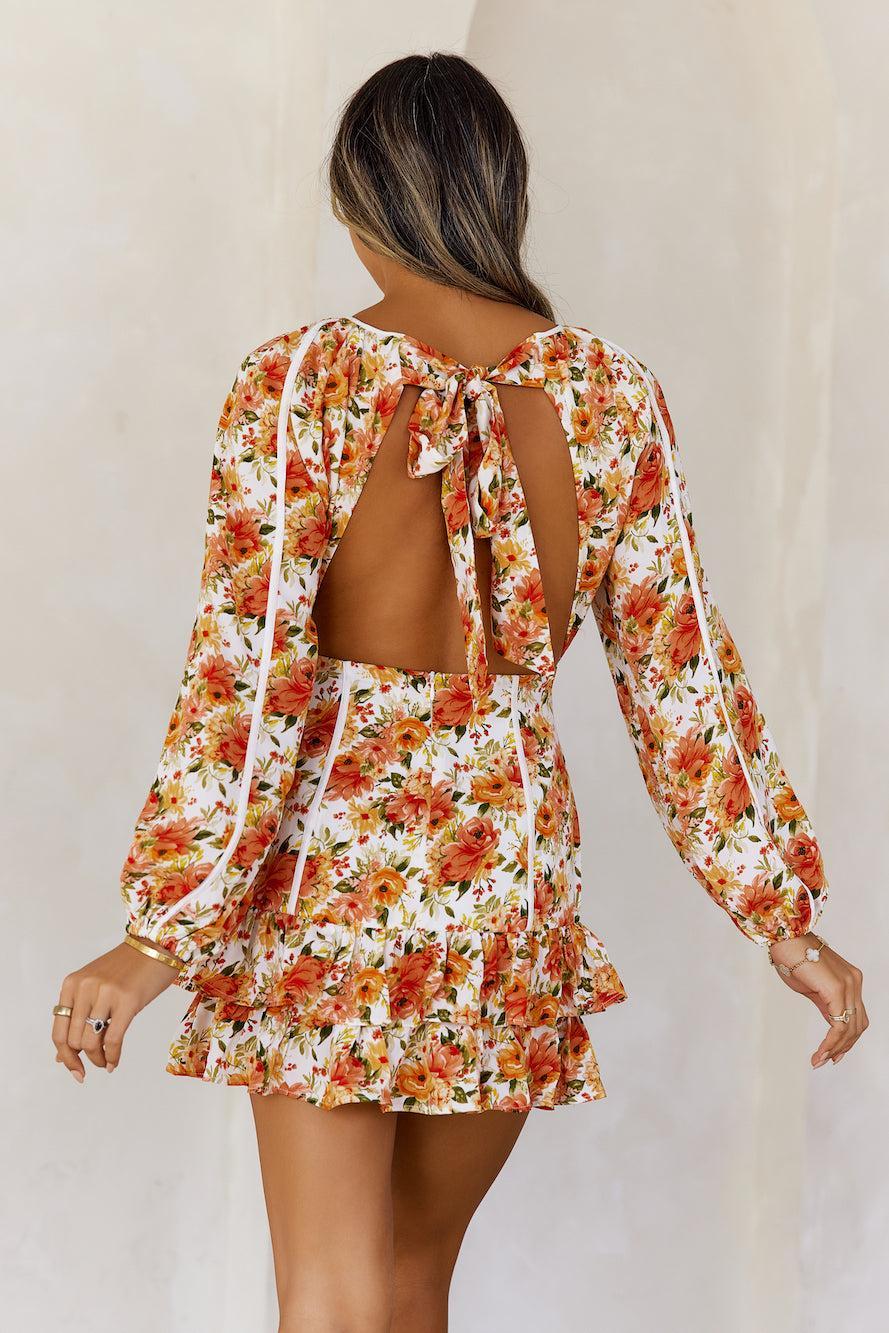 Time To Bloom Long Sleeve Mini Dress Floral Product Image
