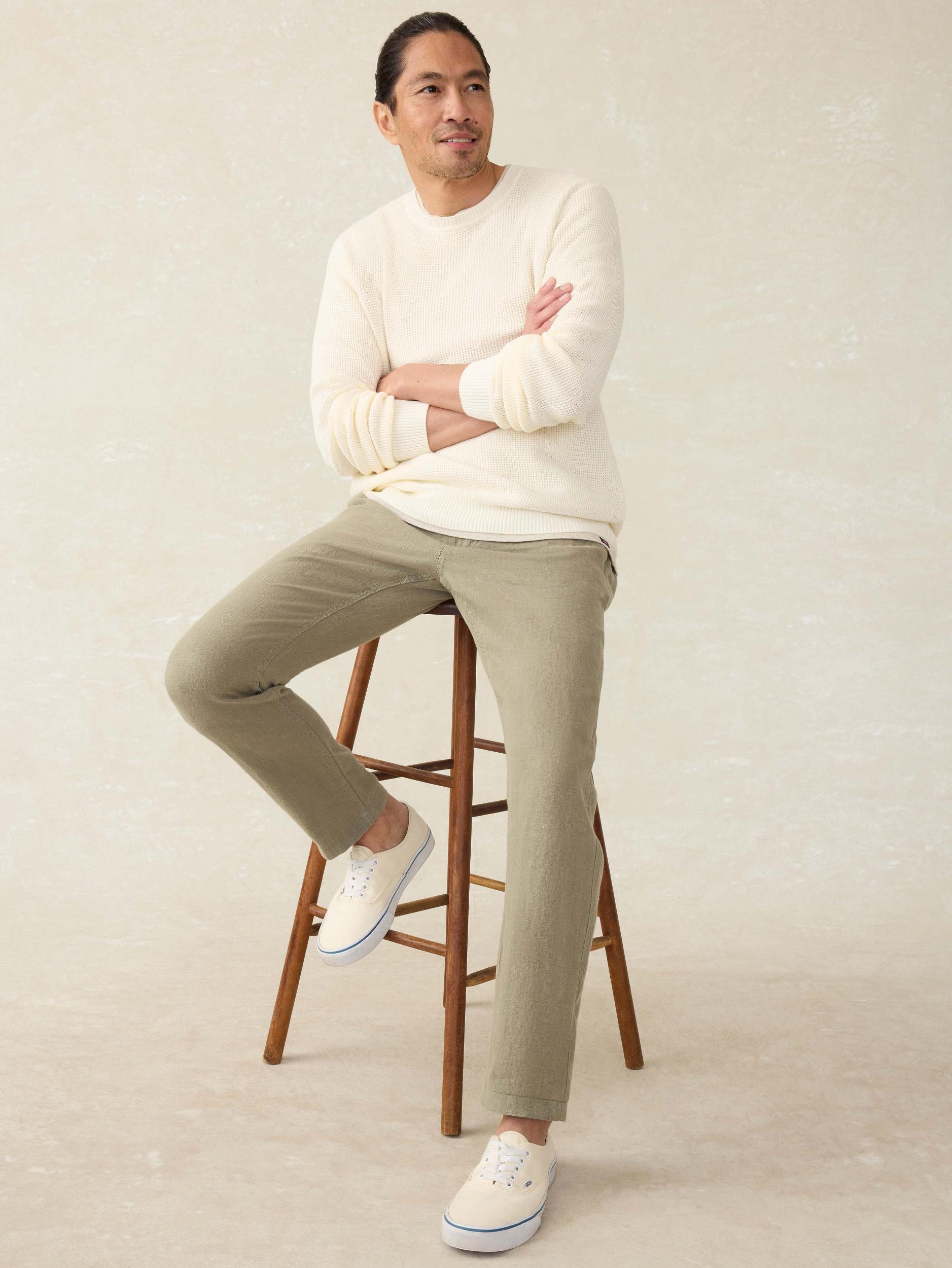 Linen Drawstring Pant - Canyon Olive Male Product Image