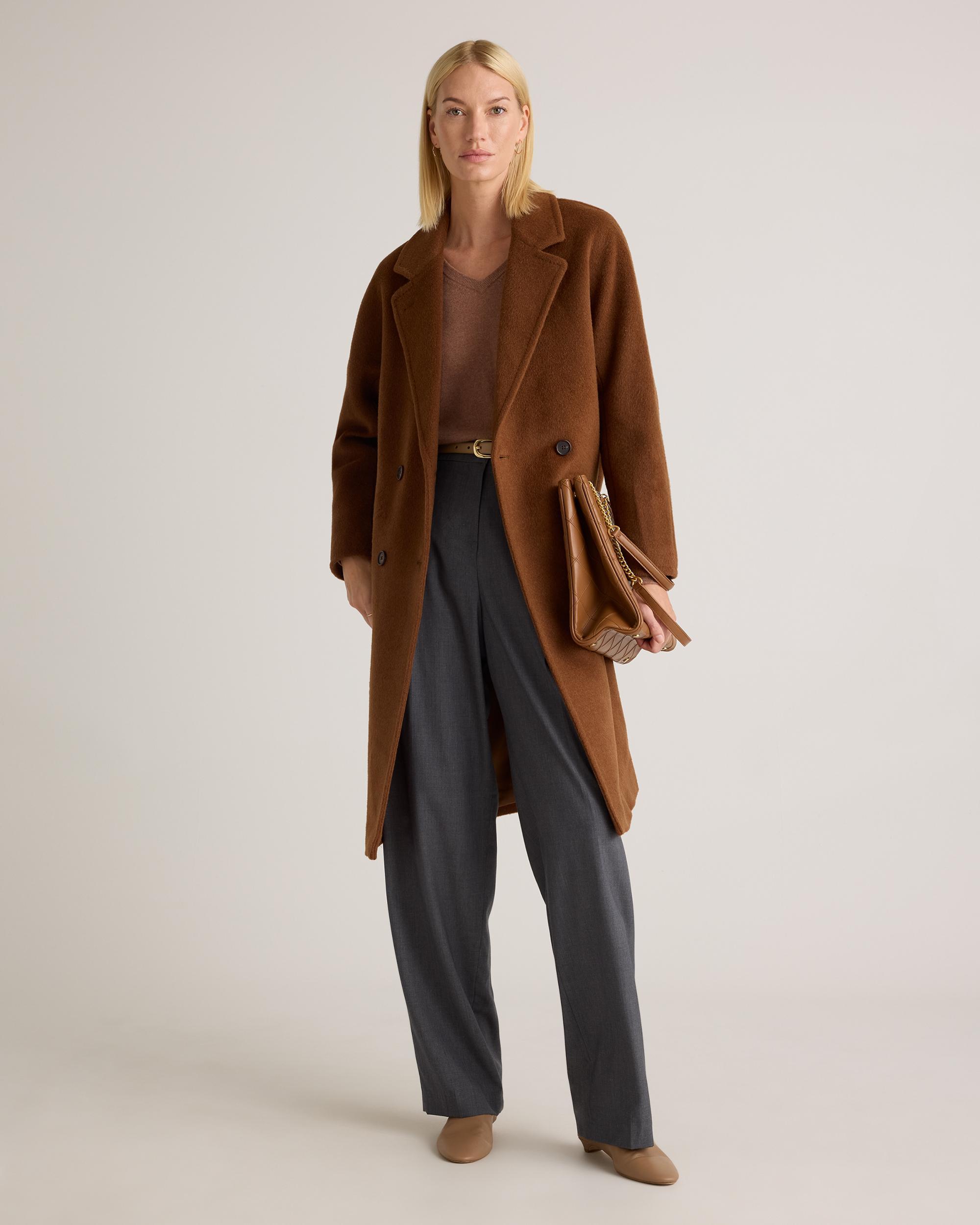 Quince | Women's Camel-Hair Double-Breasted Slouch Coat Wool Product Image