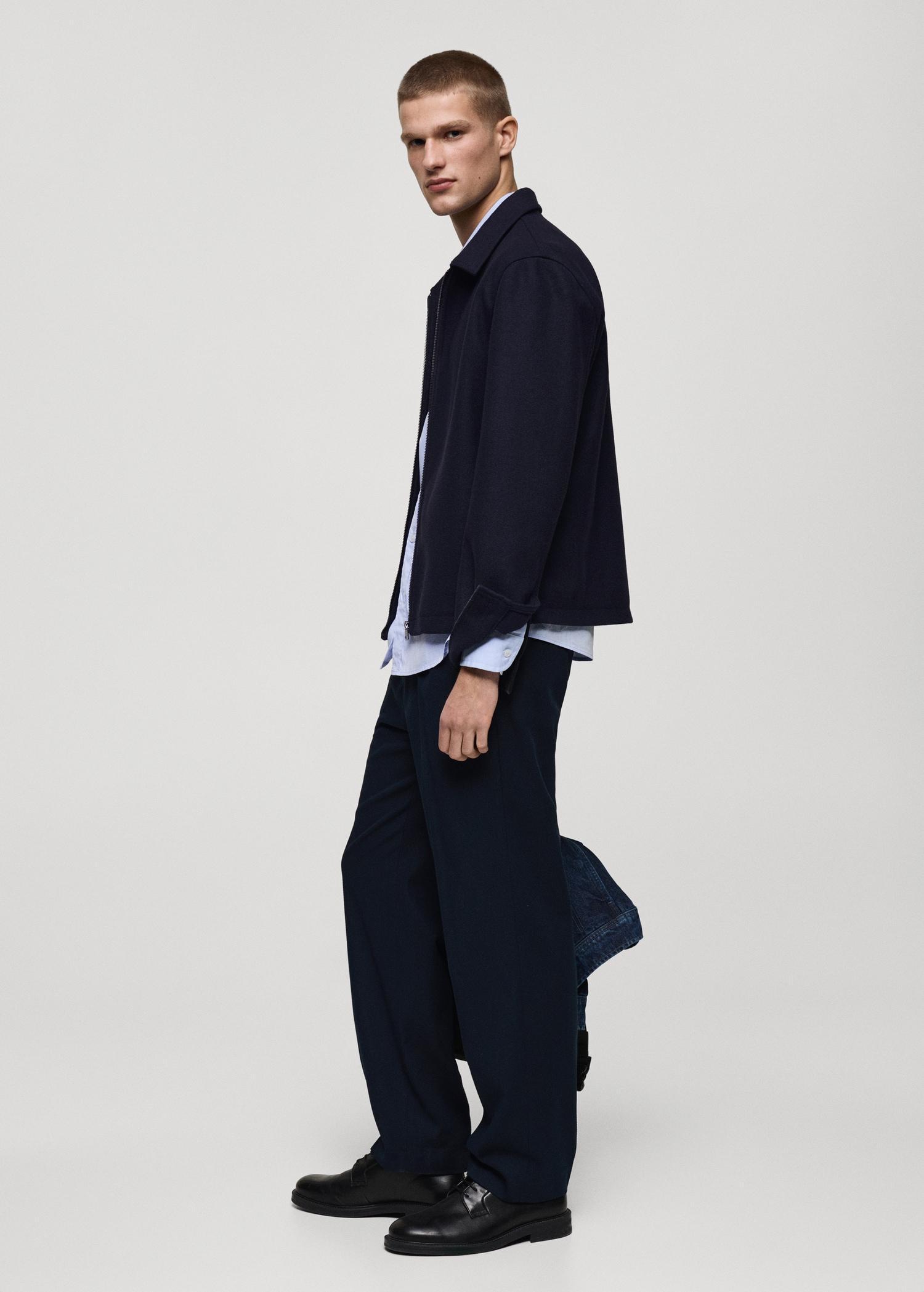 Straight-fit pleated pants - Men | MANGO USA Product Image
