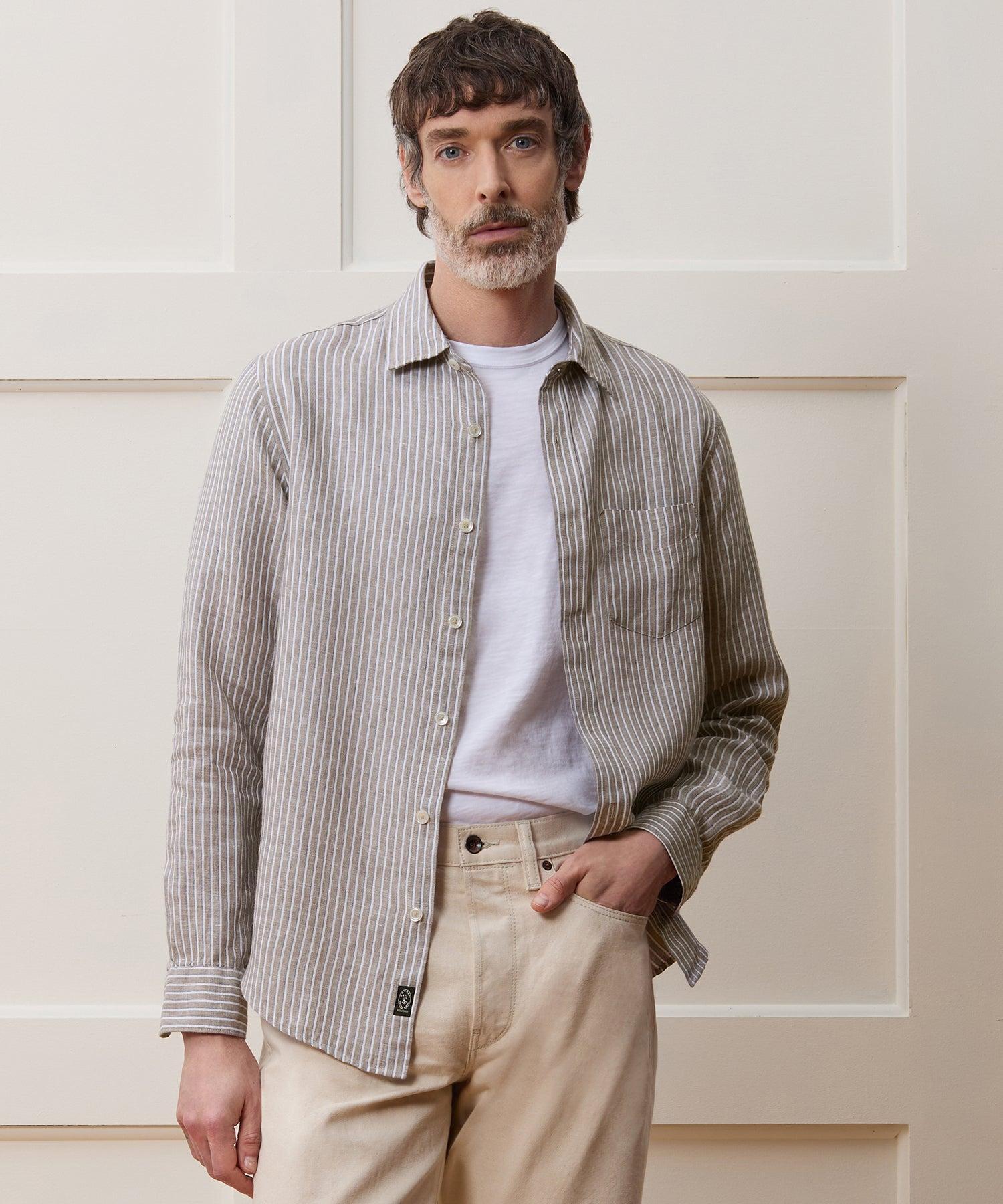 Sea Soft Irish Linen Point Collar Shirt Product Image