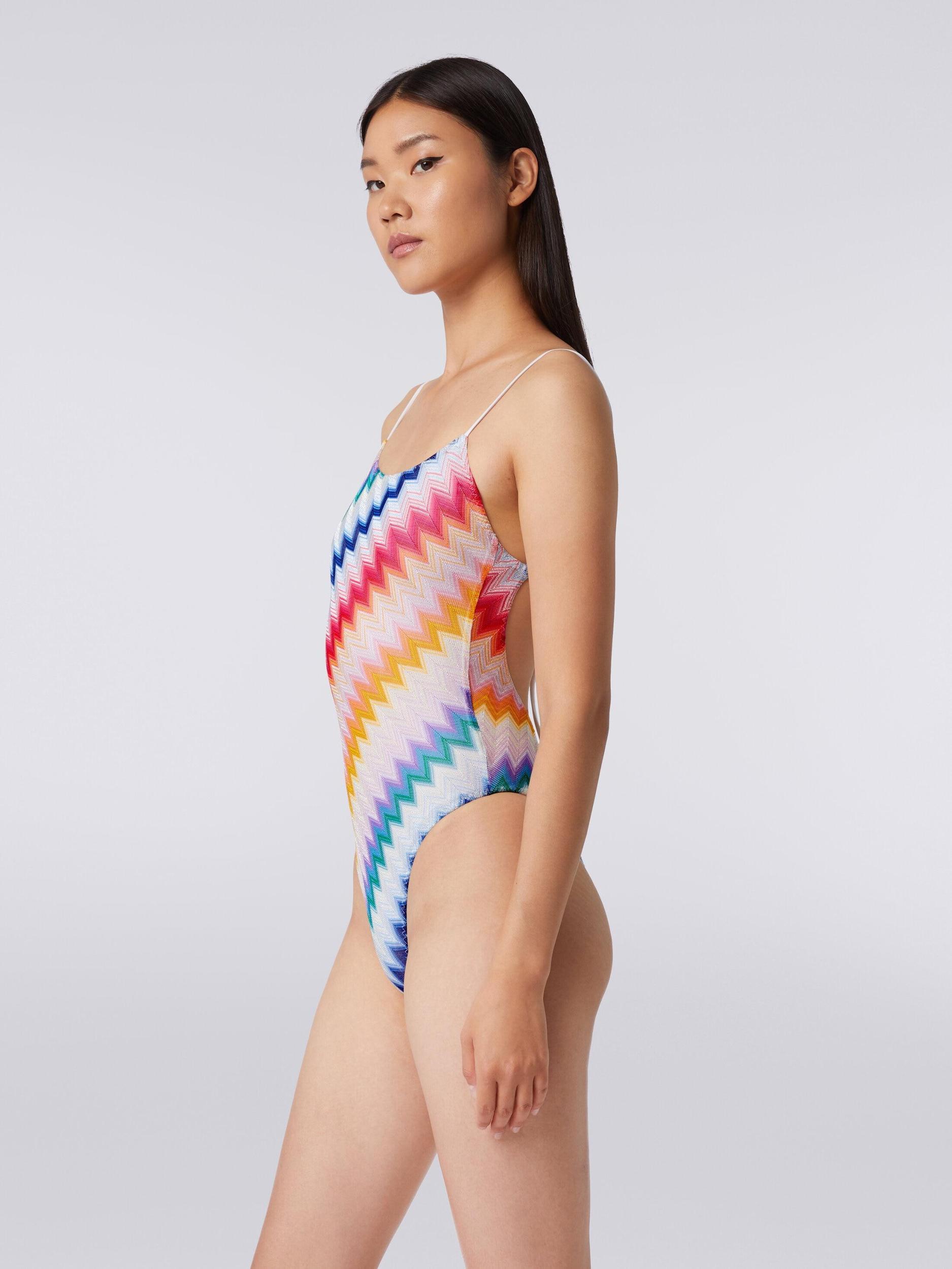 Zigzag one-piece swimming costume with lurex Product Image