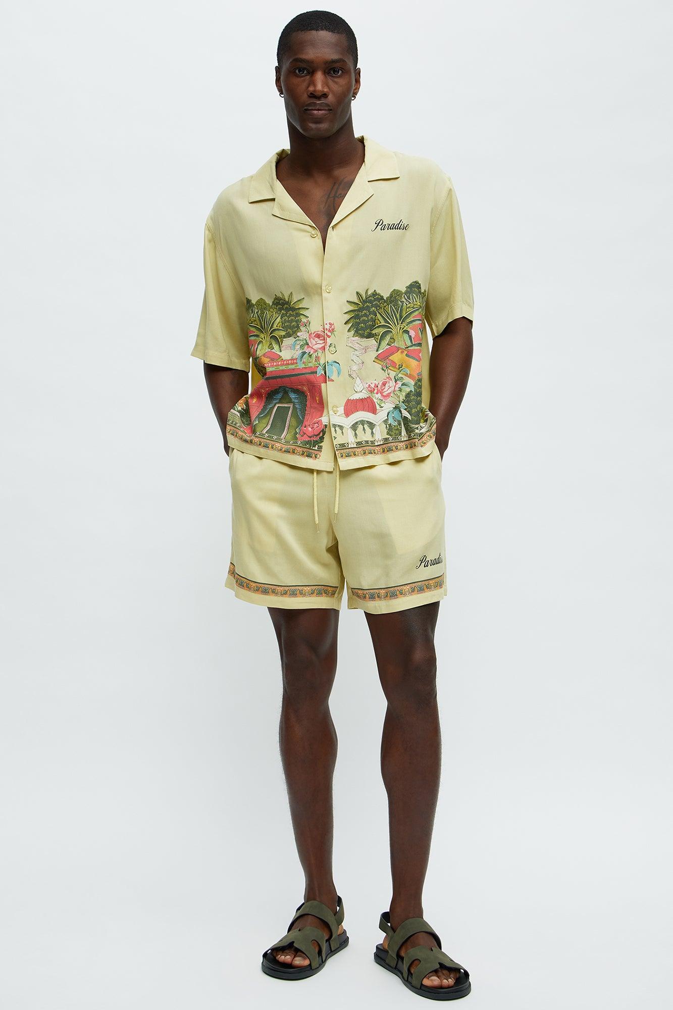 Paradise Set Relaxed Drawstring Short - Lime Product Image