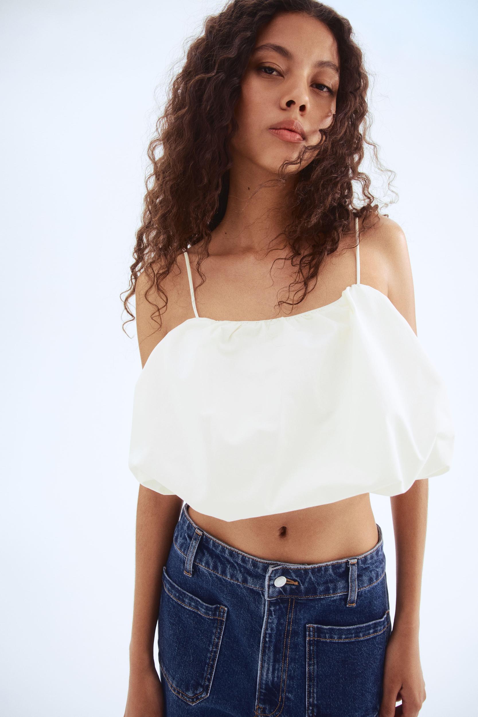 Bubble-Hem Strappy Top Product Image