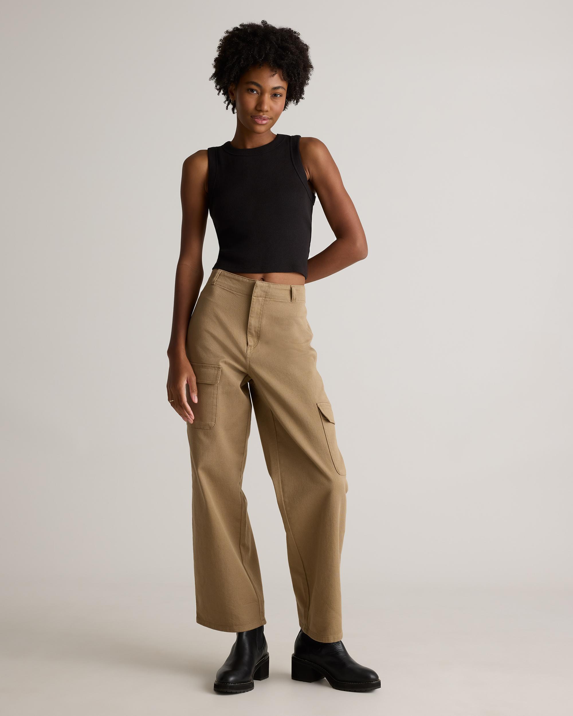 Quince | Women's Micro-Rib Cropped Cutaway Tank Top Size XL, Organic Cotton Product Image